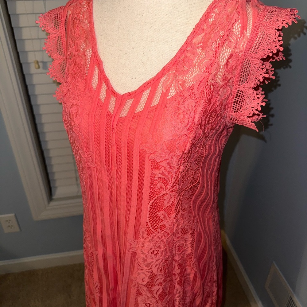 Coral Lace Dress